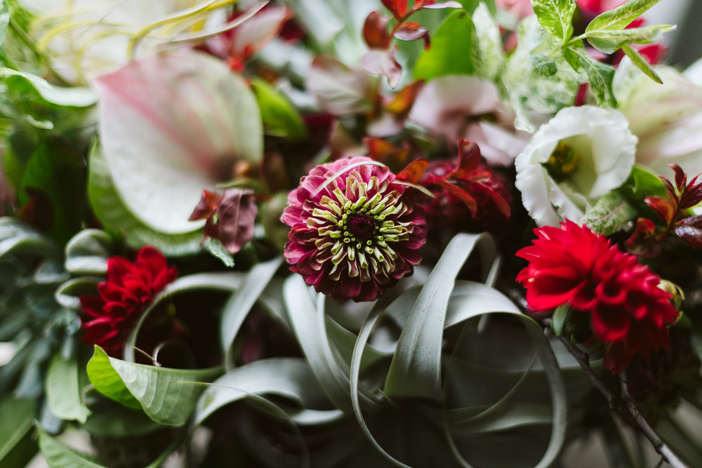  The red, green, and white bloom bouquet at this Battello Wedding in Jersey City, NJ 