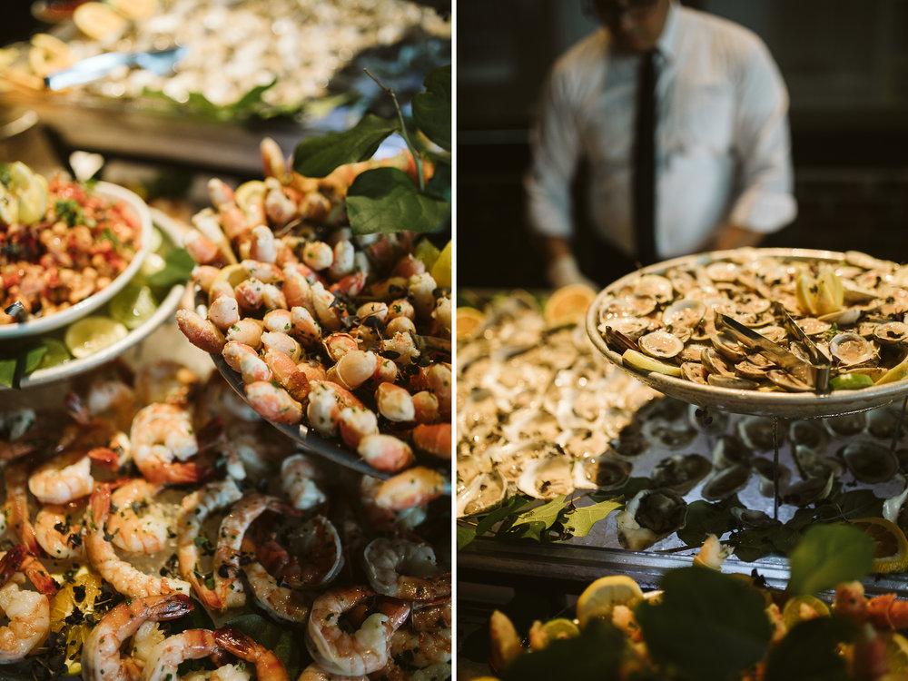  The reception seafood spread at this Battello Wedding in Jersey City, NJ 