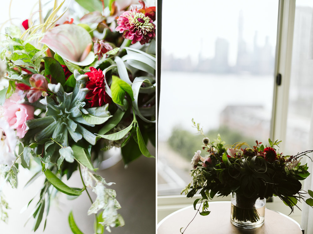  The red, green, and white bloom bouquet at this Battello Wedding in Jersey City, NJ 