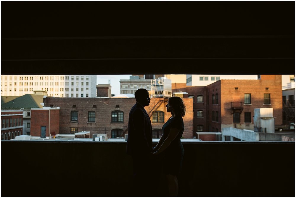  engaged couple in downtown atlanta 