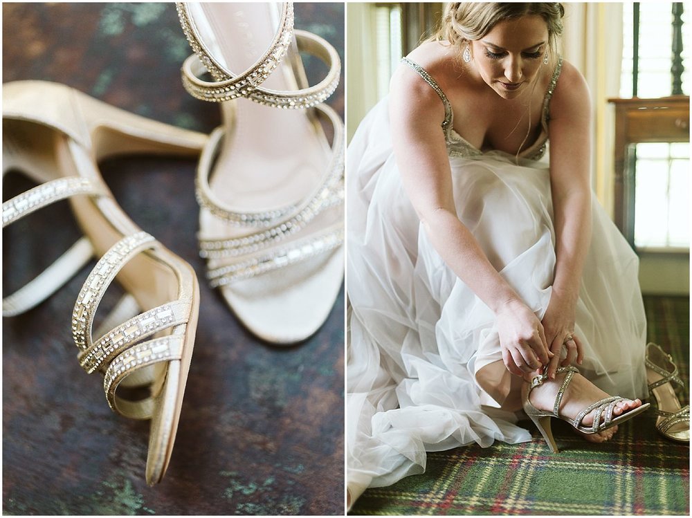  classic gold strappy wedding shoes 