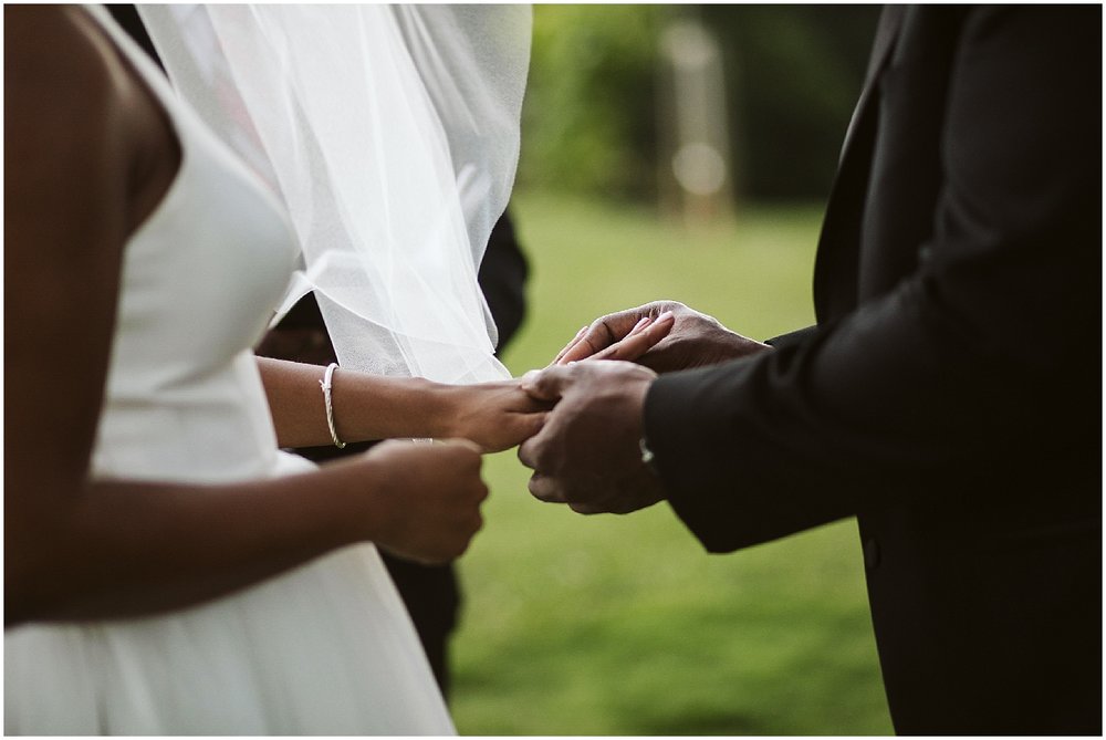  exchanging rings during chateau elan wedding 