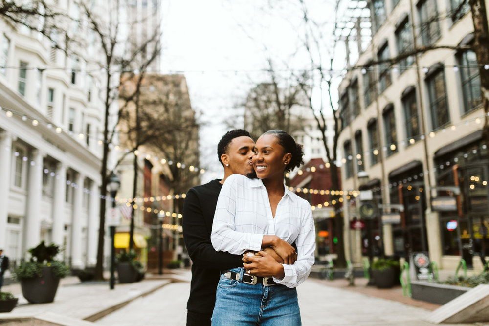  black couple engagement session downtown atlanta 