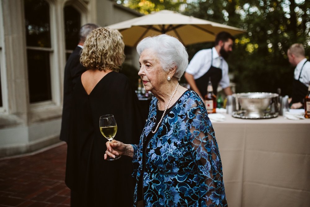  grandma at wedding cocktail hour 