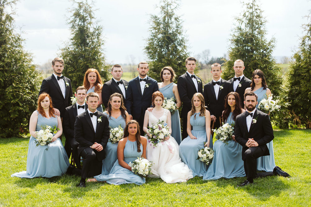 bridal party wearing light blue 