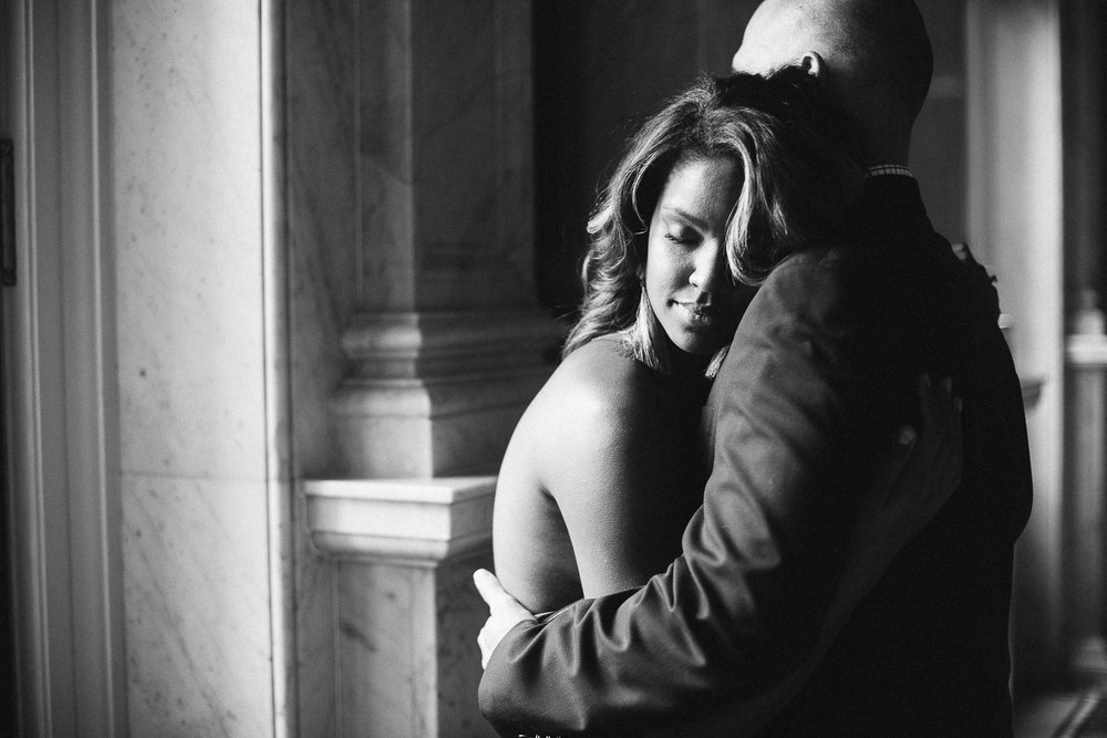  emotional black and white engagement session at the library of congress 