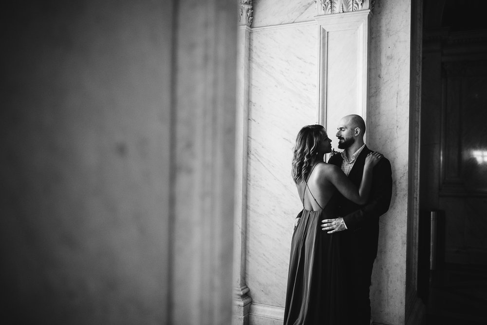  library of congress engagement shoot in black and white 