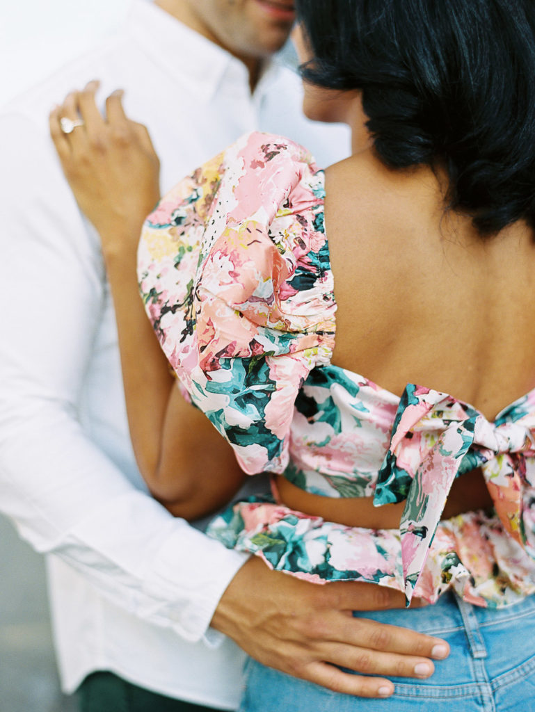 pink floral cutout top to wear for washington dc engagement session
