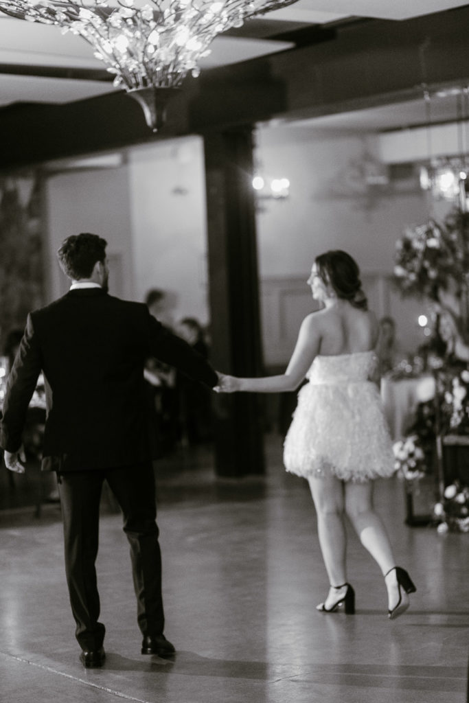 black and white photo of first dance
