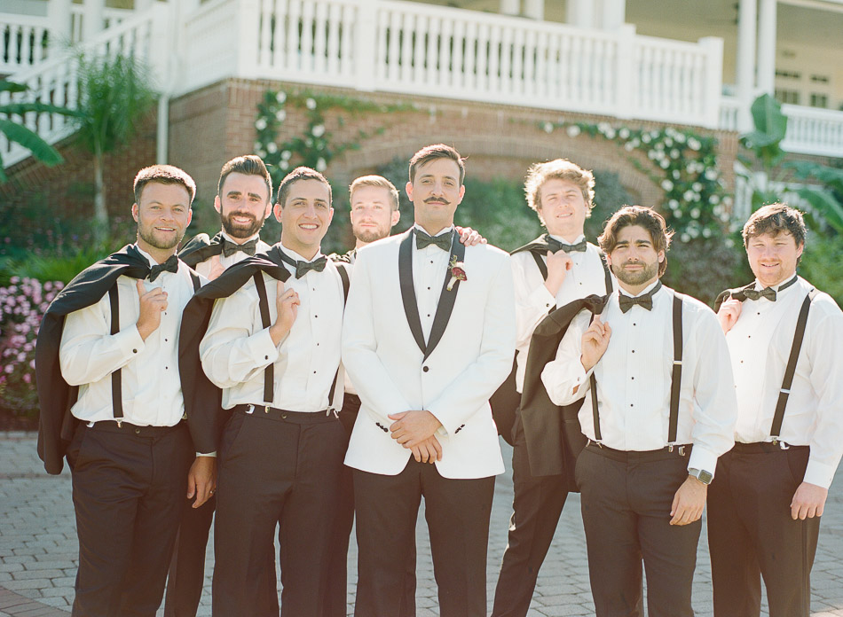 groom and groomsmen at clubhouse at baywood delaware wedding