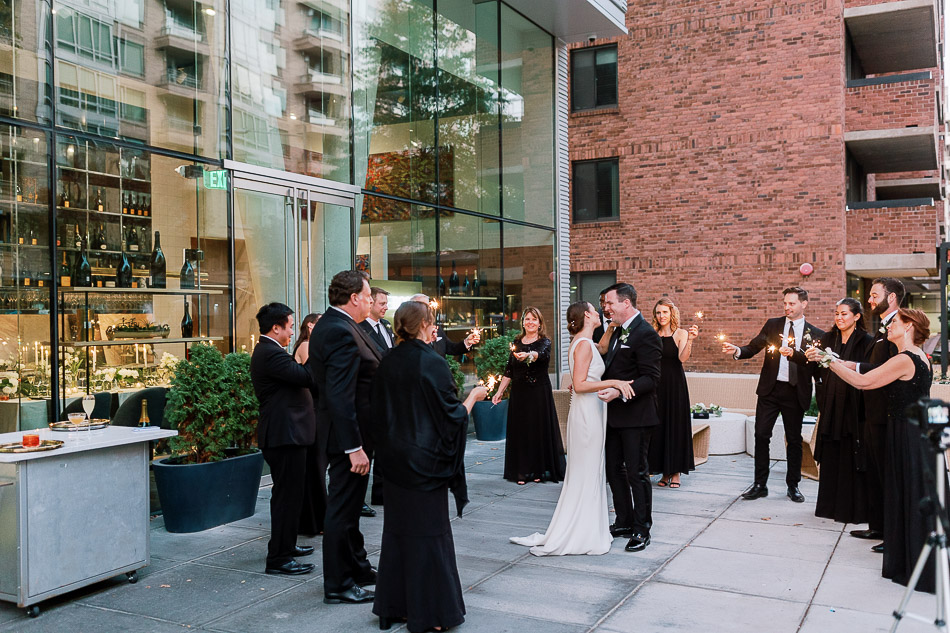 bride and groom's first dance outside of imperfecto dc wedding