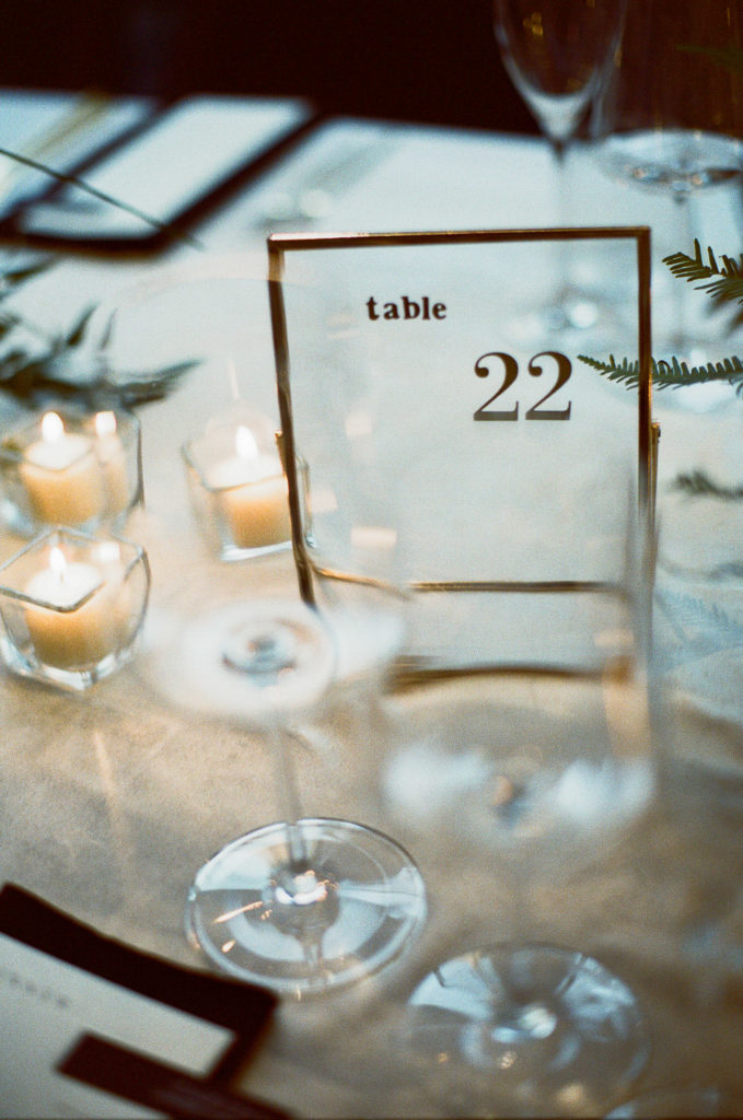 table number 22 at imperfecto dc intimate wedding reception